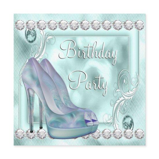 Teal Lavender Purple High Heel Shoe Birthday Party
