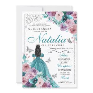 Teal & Mauve Ocean Sunset Princess Quinceanera