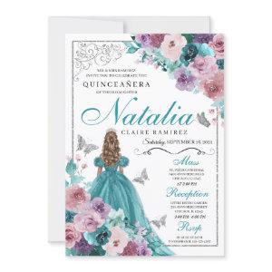 Teal & Mauve Ocean Sunset Princess Quinceanera