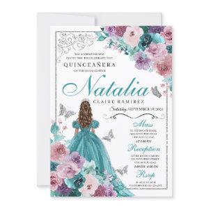 Teal & Mauve Ocean Sunset Princess Quinceanera