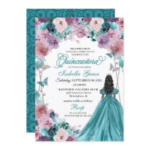 Teal & Mauve Sunset Quinceanera Princess