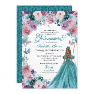 Teal & Mauve Sunset Quinceanera Princess