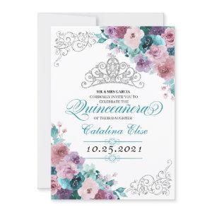 Teal & Mauve Sunset Tiara Quinceanera