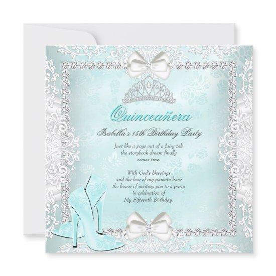 Teal Quinceanera 15th Birthday Party High Heels