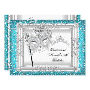 Teal Quinceanera 15th Birthday Tiara Masquerade