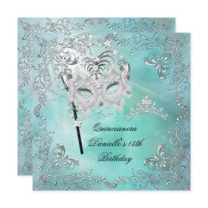 Teal Quinceanera 15th Birthday Tiara Masquerade