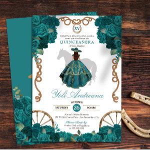 Teal Rose Western Charro Quinceanera
