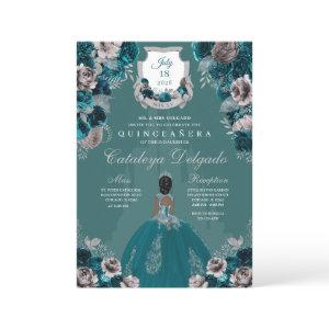 Teal & Silver Princess Castle Quinceañera