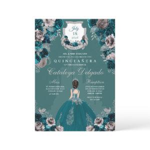 Teal & Silver Princess Castle Quinceañera