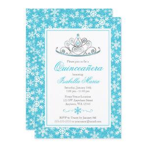 Teal Silver Princess Winter Wonderland Quinceanera