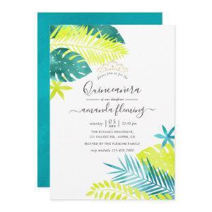 Teal - Turquoise and Lemon Tropical Quinceañera