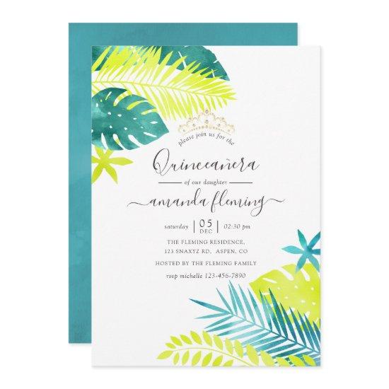 Teal - Turquoise and Lemon Tropical Quinceañera