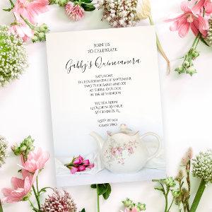 Teapot and Pink Roses Quinceanera Party