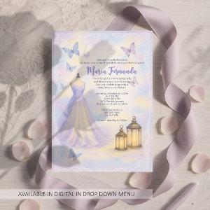 Teen Girl Butterfly Quinceañera Soft Lilac Dress