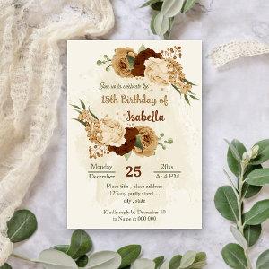 terracotta earth tone floral birthday