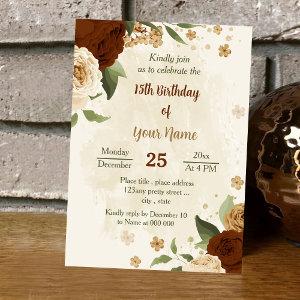 terracotta earth tone floral birthday