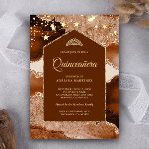 Terracotta Gold Agate Marble Arch Quinceanera