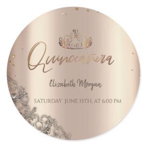 Tiara Diamonds Cooper Quinceañera Classic Round Sticker