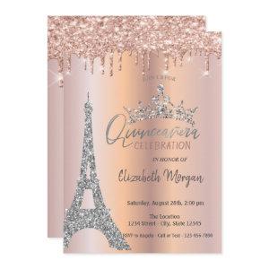 Tiara Drops Glitter Rose Gold