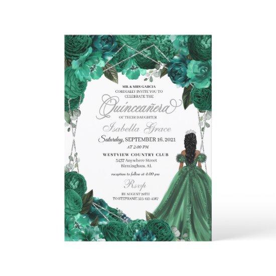 Tiara Green Princess Ball Gown Quinceanera