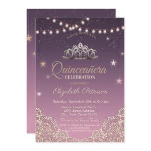 Tiara,String Lights,Lace  Quinceañera