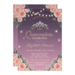 Tiara,String Lights,Lace,Roses Quinceañera