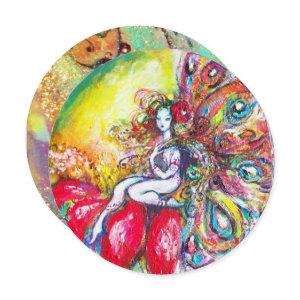TITANIA AND RED FLOWER ,Green Teal Blue Sparkles