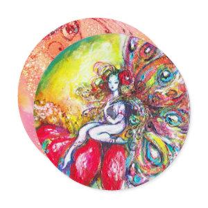 TITANIA AND RED FLOWER ,Green Yellow Pink Sparkles