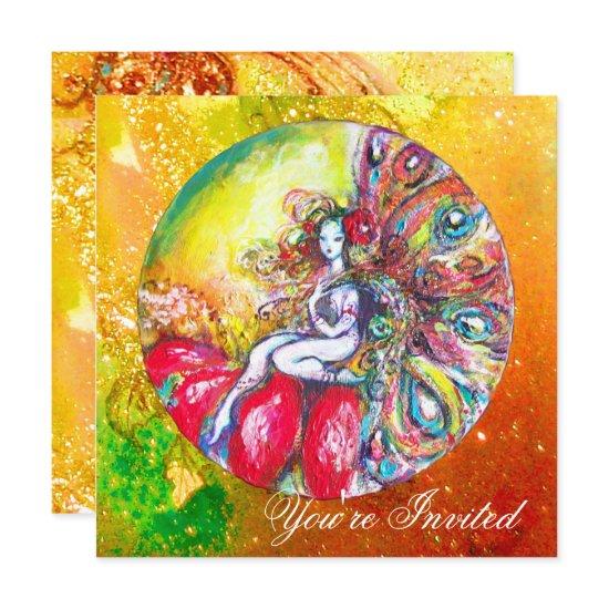 TITANIA  FLOWER FAIRY Gold Yellow Green Red Floral
