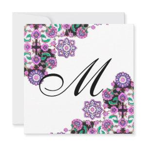 TOPKAPI BLACK  WHITE DAMASK MONOGRAM pink silver