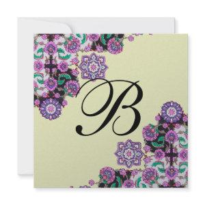 TOPKAPI BLACK  WHITE DAMASK MONOGRAM pink silver