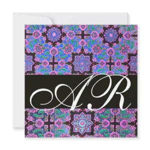 TOPKAPI BLUE BLACK PINK  DAMASK MONOGRAM green