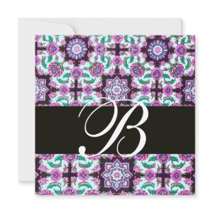 TOPKAPI  DAMASK MONOGRAM  black pink blue green