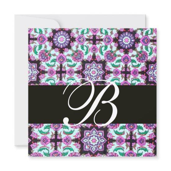 TOPKAPI  DAMASK MONOGRAM  black pink blue green