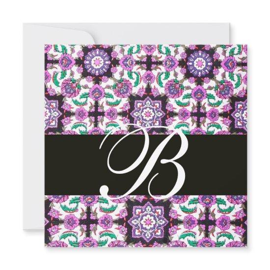 TOPKAPI  DAMASK MONOGRAM  black white pink green