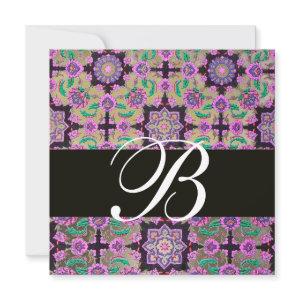 TOPKAPI GREY BLACK PINK  DAMASK MONOGRAM green