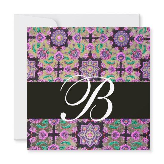 TOPKAPI GREY BLACK PINK  DAMASK MONOGRAM green