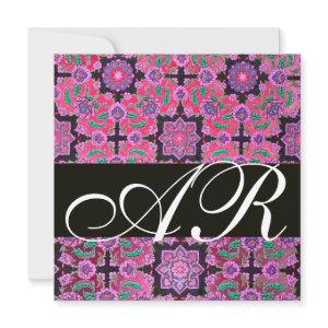 TOPKAPI RED BLACK PINK  DAMASK MONOGRAM green