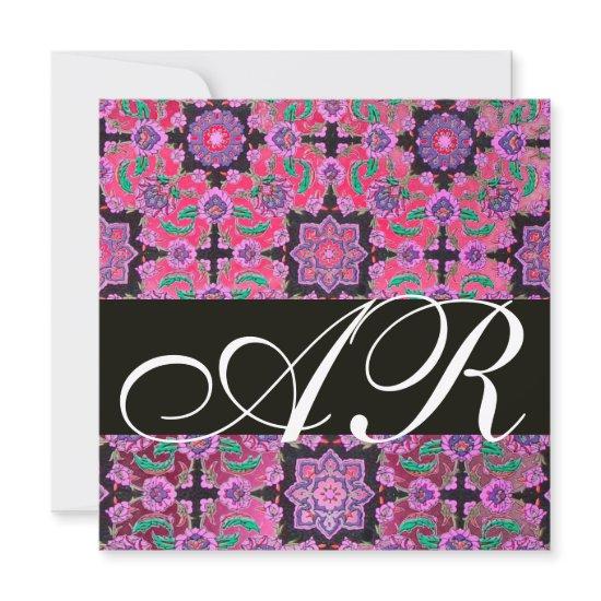 TOPKAPI RED BLACK PINK  DAMASK MONOGRAM green