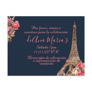 Torre Eiffel elegante lamentable de la Quinceanera