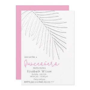 Trendy Embossed palm minimalist script Quinceañera