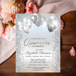 Trendy Silver Glitter Confetti Balloons