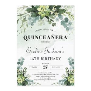 Trendy succulent eucalyptus boho quinceanera