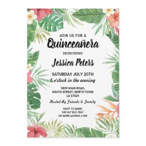 Tropical Aloha Luau Quinceanera Party Invite 15th