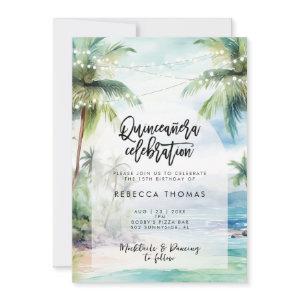 tropical beach ocean Quinceanera party