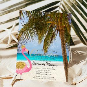 Tropical Beach,Palm,Flamingo  Quinceañera