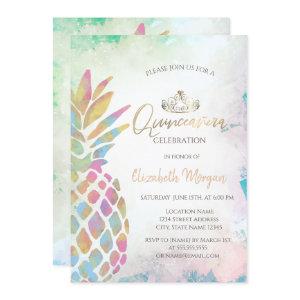 Tropical Colorful Pineapple Palm Summer