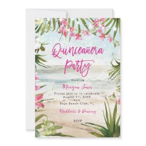 tropical floral beach quinceanera party