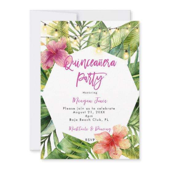 tropical floral boho quinceanera party