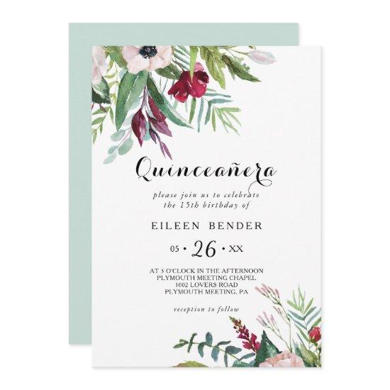 Tropical Floral Quinceañera Birthday Party